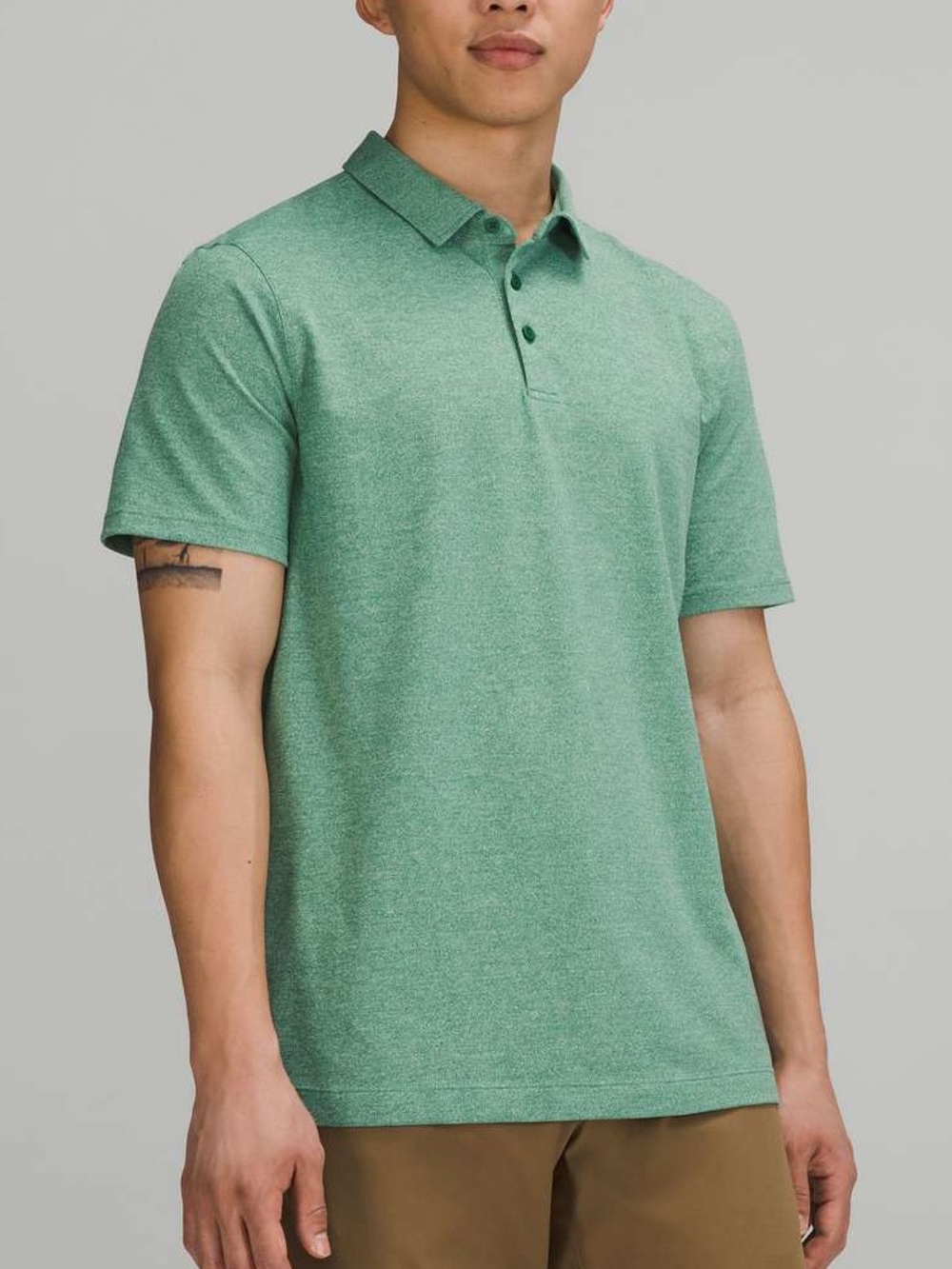 Lululemon Evolution Short Sleeve Polo Shirt Pique Green Teal M Golf Tee Casual